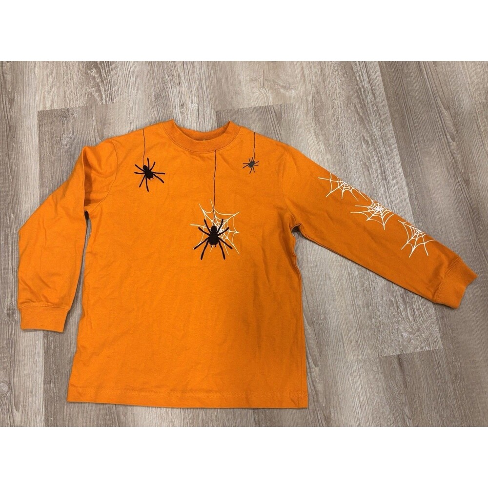 Boy’s Halloween It’s The Thing Orange Spider Web T-Shirt Size 6/7